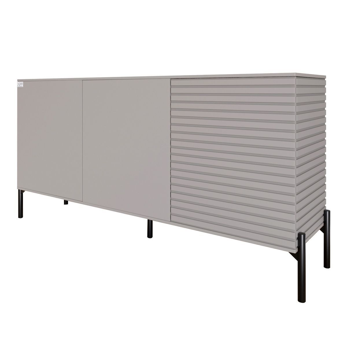 Комод закритий у вітальню на чорних металевих ніжках LION Грей 154x30x76,5 см кашемір 30571 фото меблі