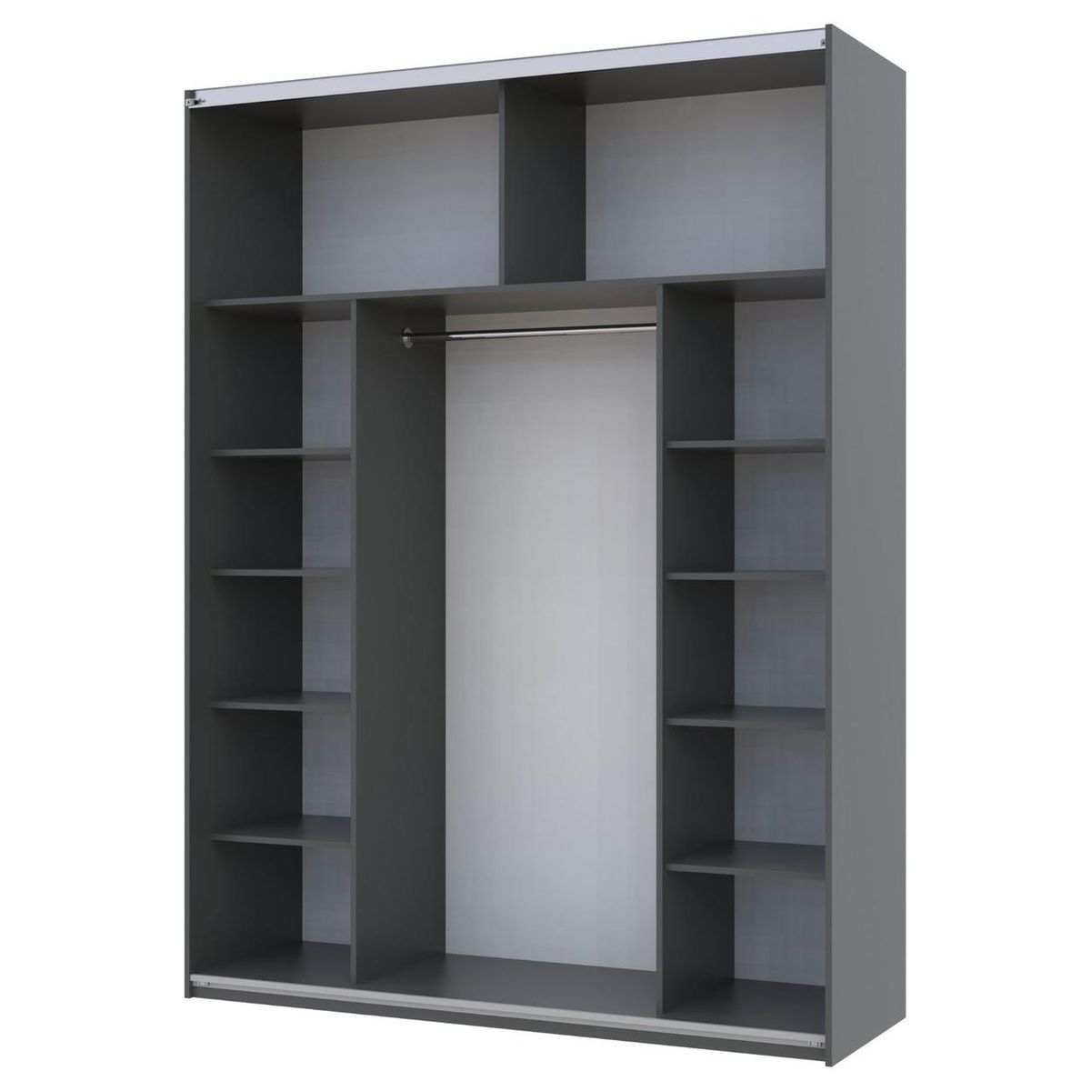 Шкаф-купе G-Кайзер Doros (Дорос) 1 ДСП / 1 Зеркало 180х60х240 графит 42005088 фото мебель