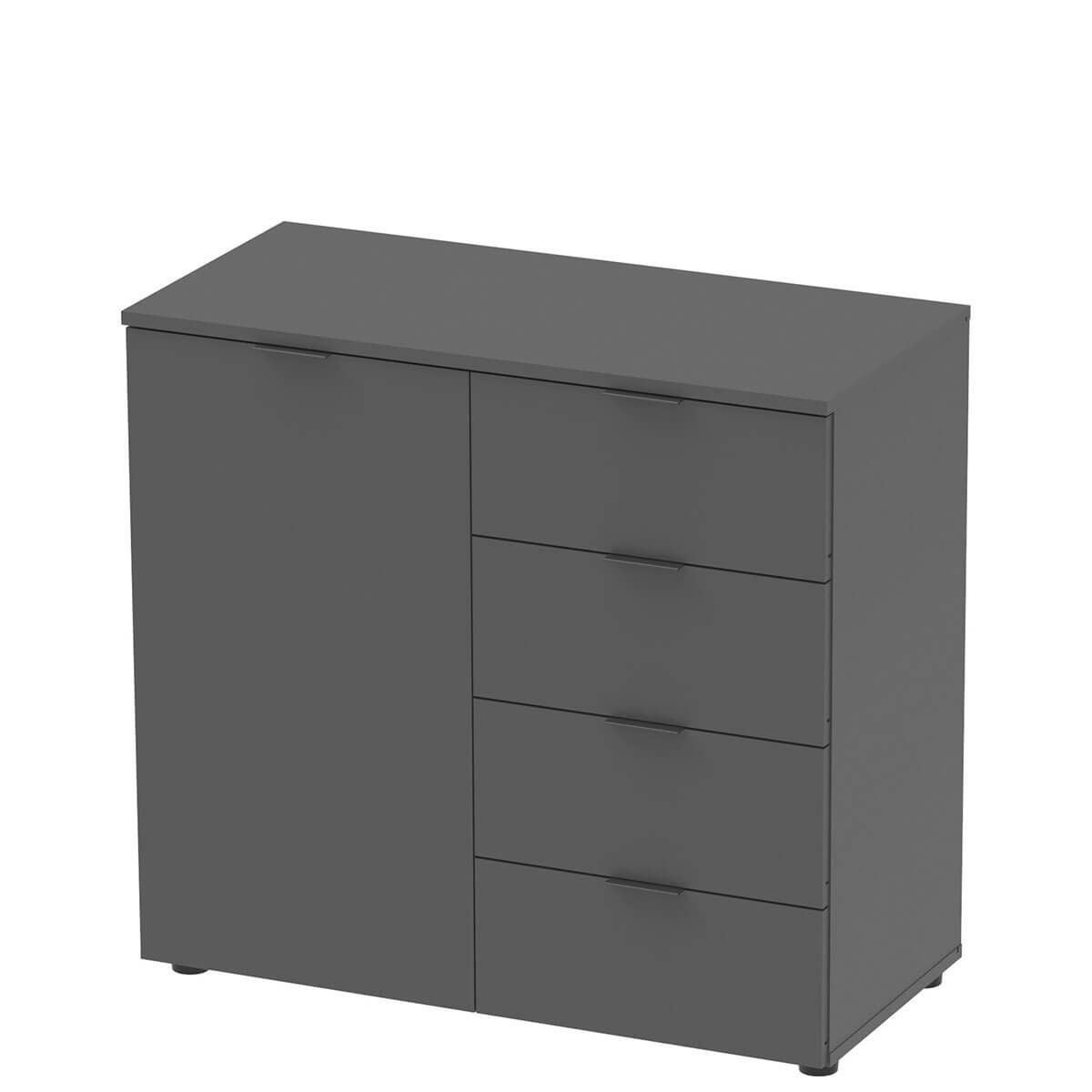 Комод Рон 1 Doros (Дорос) 1 дверь 4 ящика 80х38х81 см графит 41516006 фото мебель