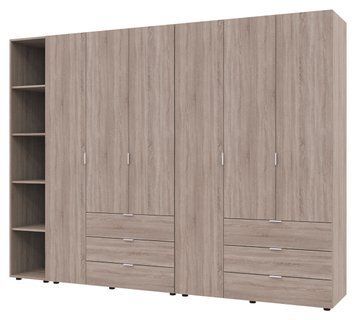На фото шафа для одягу Гелар Doros (Дорос) 3+3 ДСП з етажеркою дуб сонома