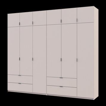 Шафа з антресоллю розпашна для одягу Лукас Doros (Дорос) 3+3 ДСП 270х50х240 кашемір 42005116 фото меблі