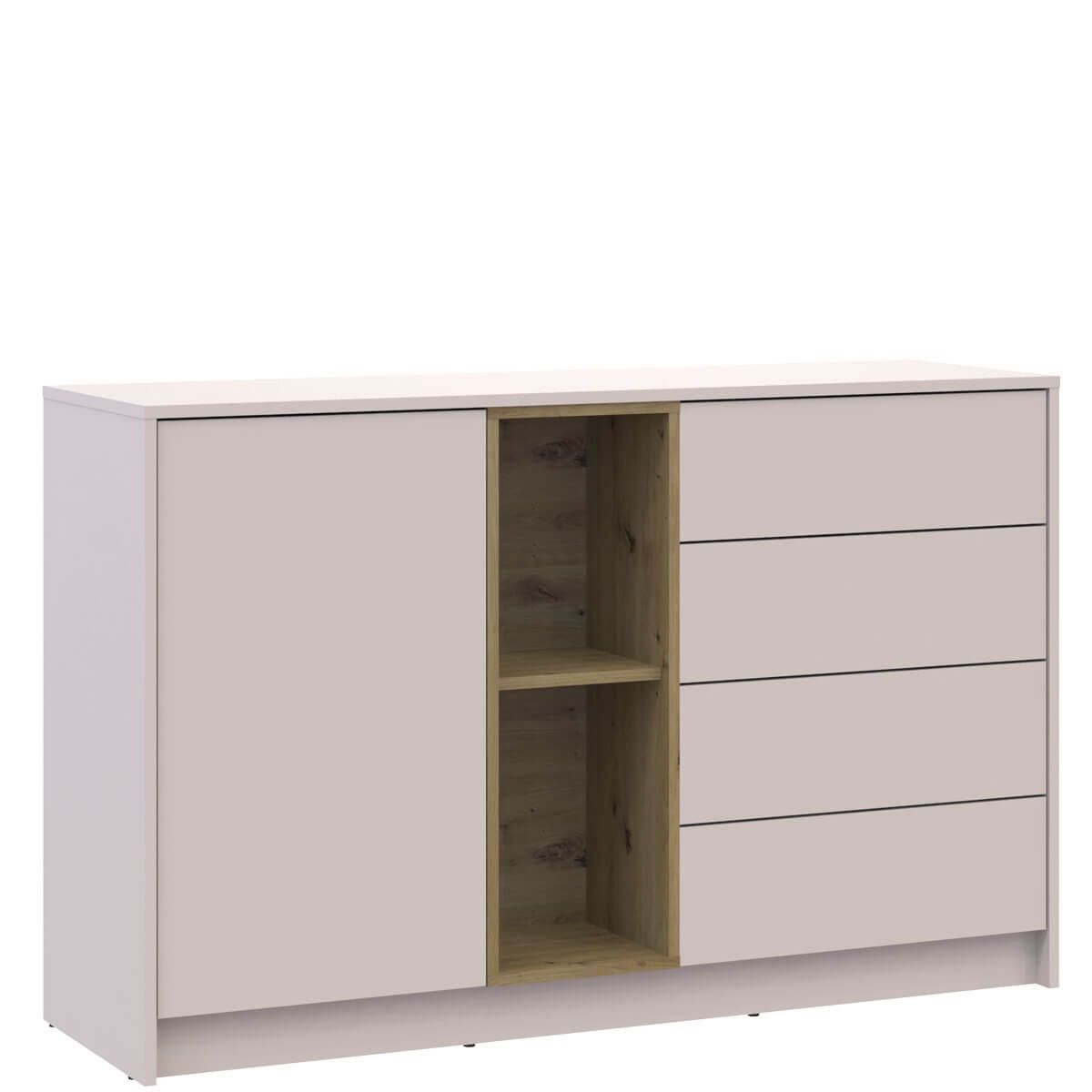 Комод Дейл Doros (Дорос) 1Д4Ш 135х41х85 см кашемір / дуб артизан 41516350 фото меблі