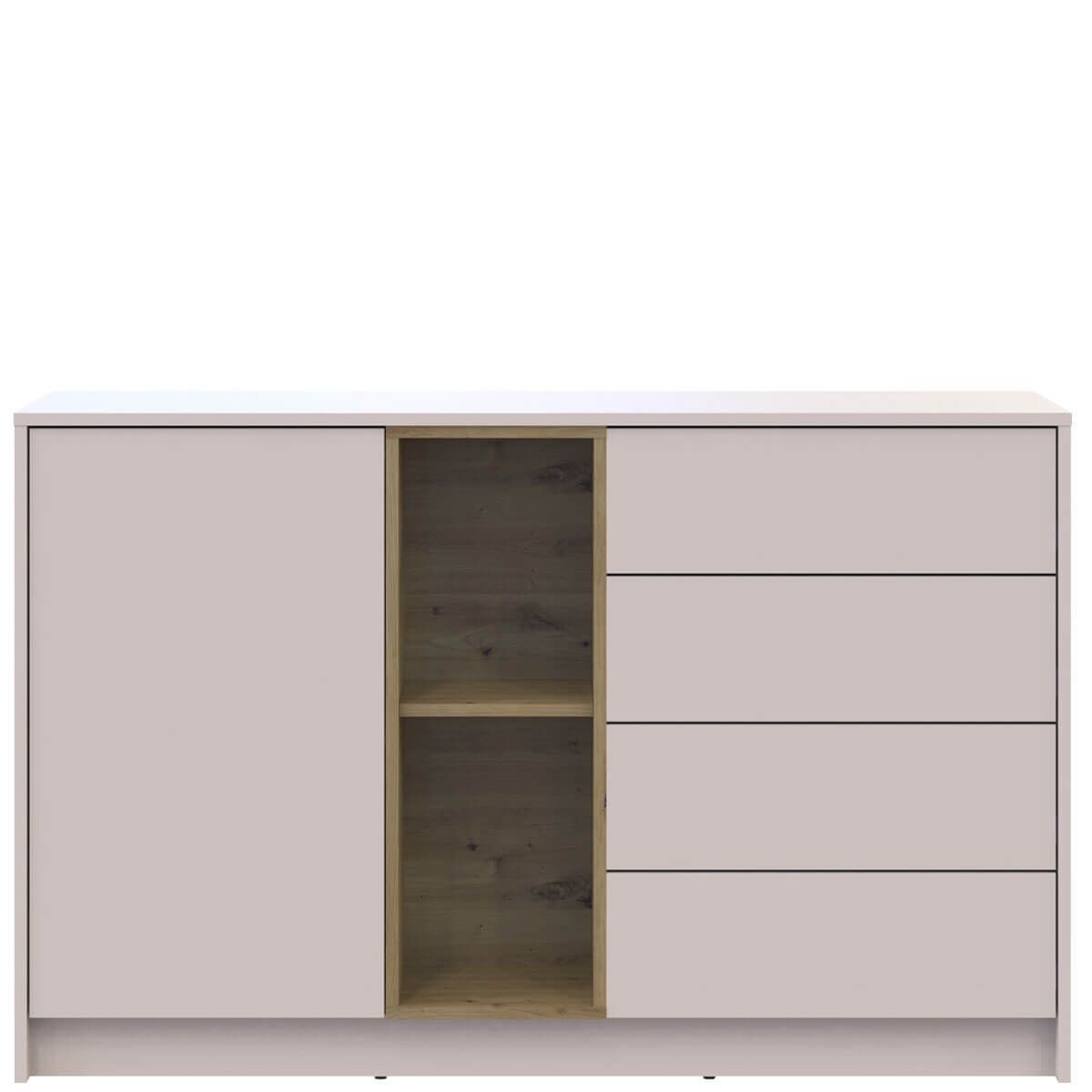 Комод Дейл Doros (Дорос) 1Д4Ш 135х41х85 см кашемір / дуб артизан 41516350 фото меблі