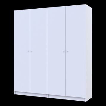 Шафа розпашна для одягу Промо Doros (Дорос) з полицями 2+2 ДСП 180х48х204 білий 44900288 фото меблі