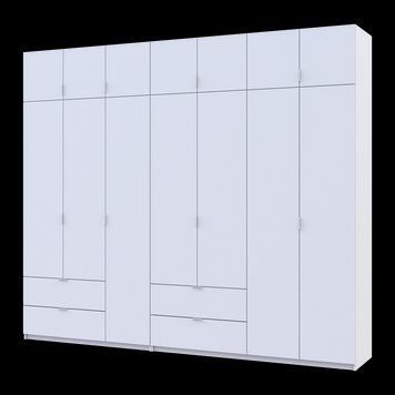 Шафа з антресоллю розпашна для одягу Лукас Doros (Дорос) 3+4 ДСП 280х50х240 білий 42005118 фото меблі