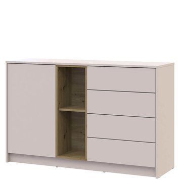 Комод Дейл Doros (Дорос) 1Д4Ш 135х41х85 см кашемир / дуб артизан 41516350 фото мебель