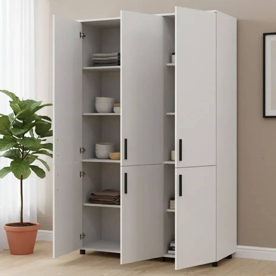 Шафа розпашна Торн Doros (Дорос) 3 ДСП (полиці) 135х51,6х200 см білий 44900484 фото меблі