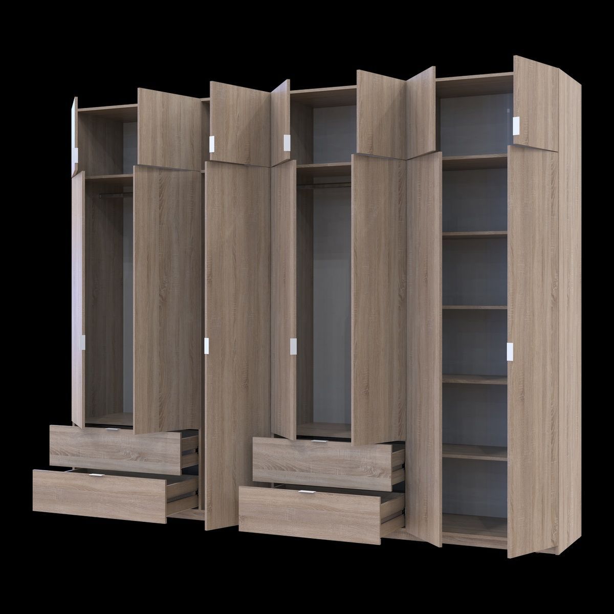 Шафа з антресоллю розпашна для одягу Лукас Doros (Дорос) 3+4 ДСП 295х50х240 дуб сонома 42005123 фото меблі