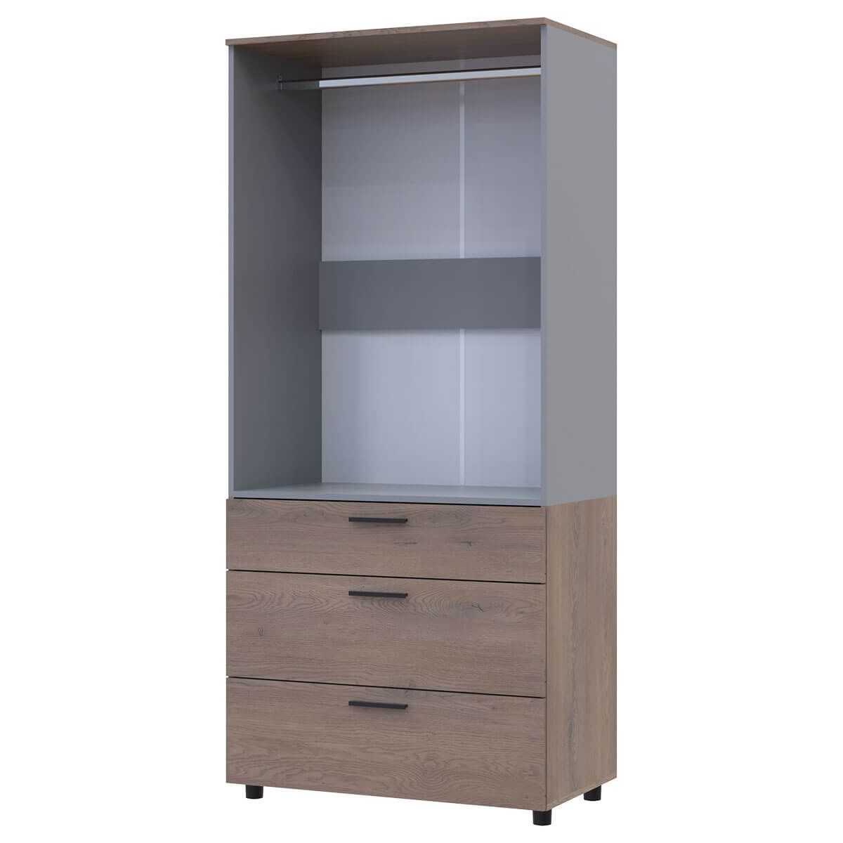 Шкаф для одежды Торн Doros (Дорос) 2 ДСП/3Ш (штанга) 90х51,6х200 см кремона канноло / серый 44900457 фото мебель