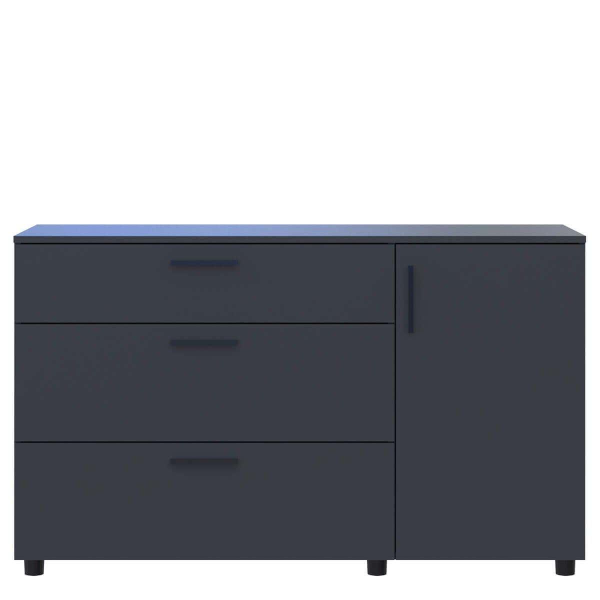 Комод Торн Doros (Дорос) 3Ш/1Д 135х51,6х80 см антрацит 41510185 фото мебель