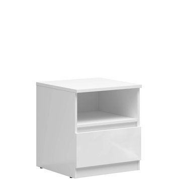 Тумба приліжкова KOM1S TETRIX BRW білий глянець S442-KOM1S-BIP фото меблі