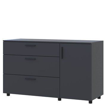 Комод Торн Doros (Дорос) 3Ш/1Д 135х51,6х80 см антрацит 41510185 фото мебель