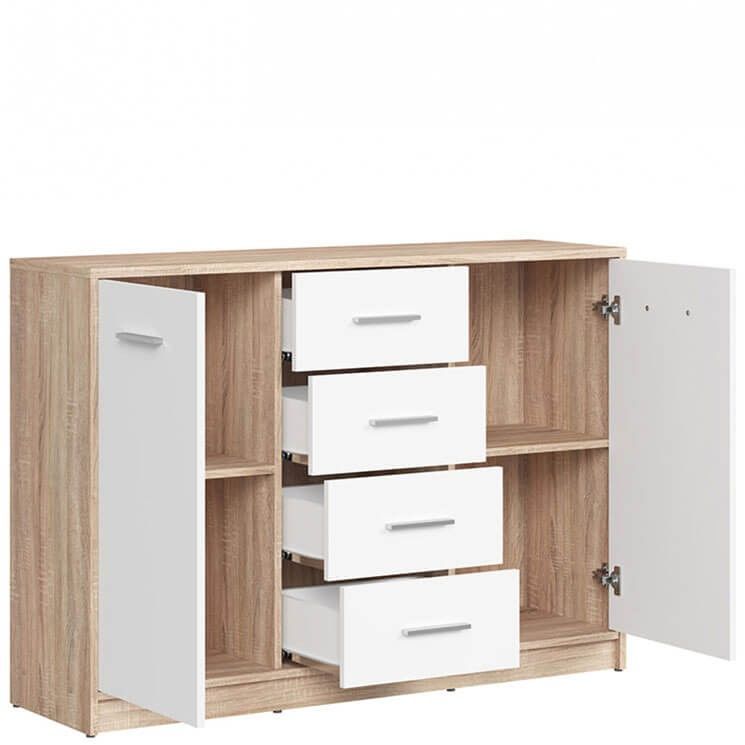Комод KOM2D4S NEPO PLUS BRW дуб сонома / білий S435-KOM2D4S-DSO/BI фото меблі