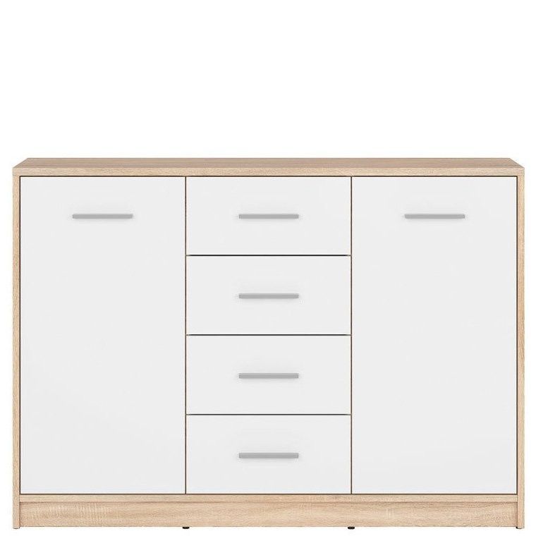 Комод KOM2D4S NEPO PLUS BRW дуб сонома / білий S435-KOM2D4S-DSO/BI фото меблі