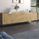 Тумба под телевизор с ящиками LION Wood с черными металлическими ножками 180х50х40 см дуб артизан 18162 фото мебель
