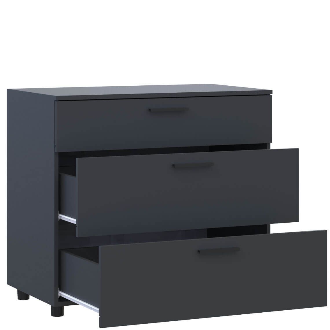 Комод Торн Doros (Дорос) 3Ш 90х51,6х80 см антрацит 41510161 фото мебель