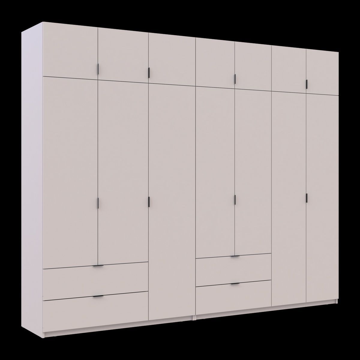 Шкаф с антресолью распашной для одежды Лукас Doros (Дорос) 3+4 ДСП 295х50х240 кашемир 42005124 фото мебель
