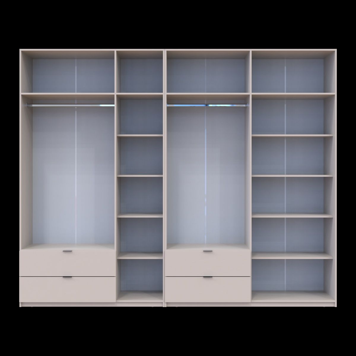 Шкаф с антресолью распашной для одежды Лукас Doros (Дорос) 3+4 ДСП 295х50х240 кашемир 42005124 фото мебель