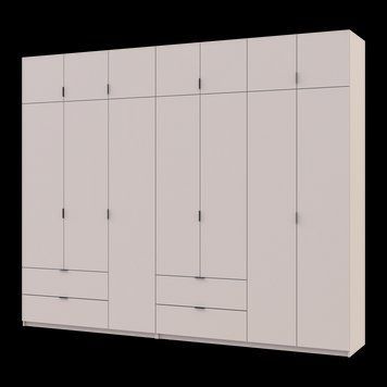 Шафа з антресоллю розпашна для одягу Лукас Doros (Дорос) 3+4 ДСП 295х50х240 кашемір 42005124 фото меблі