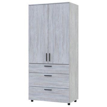 Шкаф для одежды Торн Doros (Дорос) 2 ДСП/3Ш (штанга) 90х51,6х200 см сосна натти 44900433 фото мебель