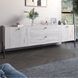 Тумба под телевизор с ящиками LION Wood с черными металлическими ножками 180х50х40 см самоа дымчатый 18169 фото мебель