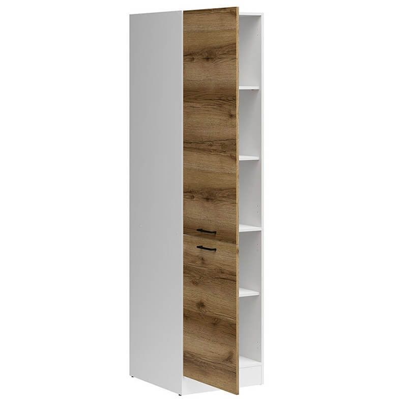 Шкаф кухонный D2D/50/195L JUNONA LINE BRW белый / дуб делано светлый K24-D2D/50/195_L-BI/DDJ фото мебель
