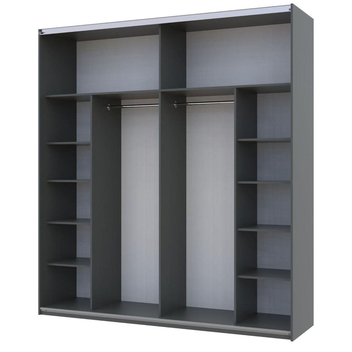Шкаф-купе G-Кайзер Doros (Дорос) 2 ДСП / 3 части 220х60х240 графит / белый 42001012 фото мебель
