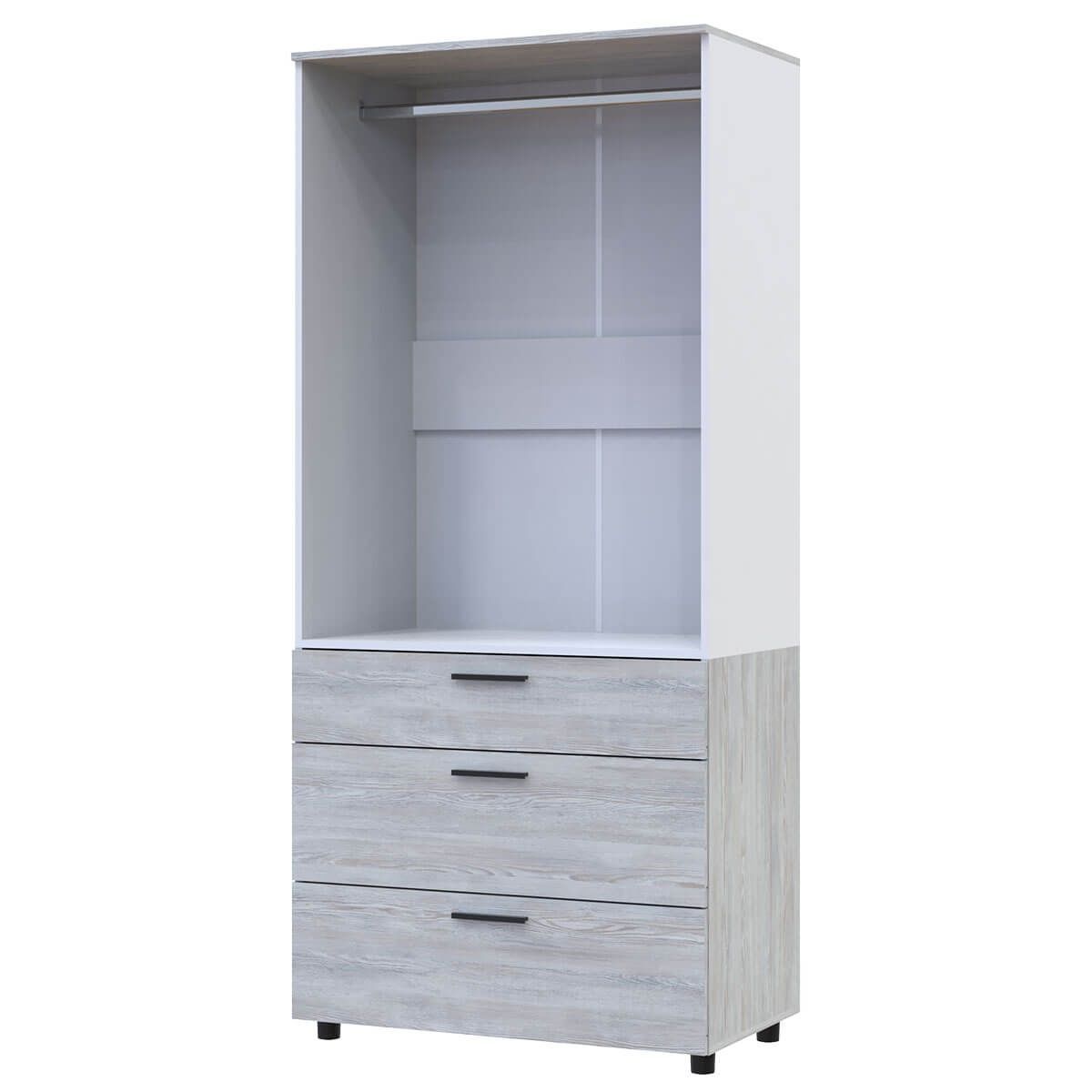 Шкаф для одежды Торн Doros (Дорос) 2 ДСП/3Ш (штанга) 90х51,6х200 см сосна натти / белый 44900461 фото мебель