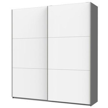 Шафа-купе G-Кайзер Doros (Дорос) 2 ДСП / 3 частини 220х60х240 графіт / білий 42001012 фото меблі