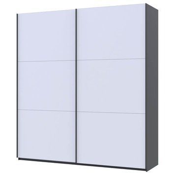 Шафа-купе G-Кайзер Doros (Дорос) 2 ДСП / 3 частини 220х60х240 антрацит / білий 42005416 фото меблі