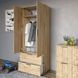 Шкаф распашный двухдверный LION Краш с 2 ящиками 80x200x52 см 30820 фото 4