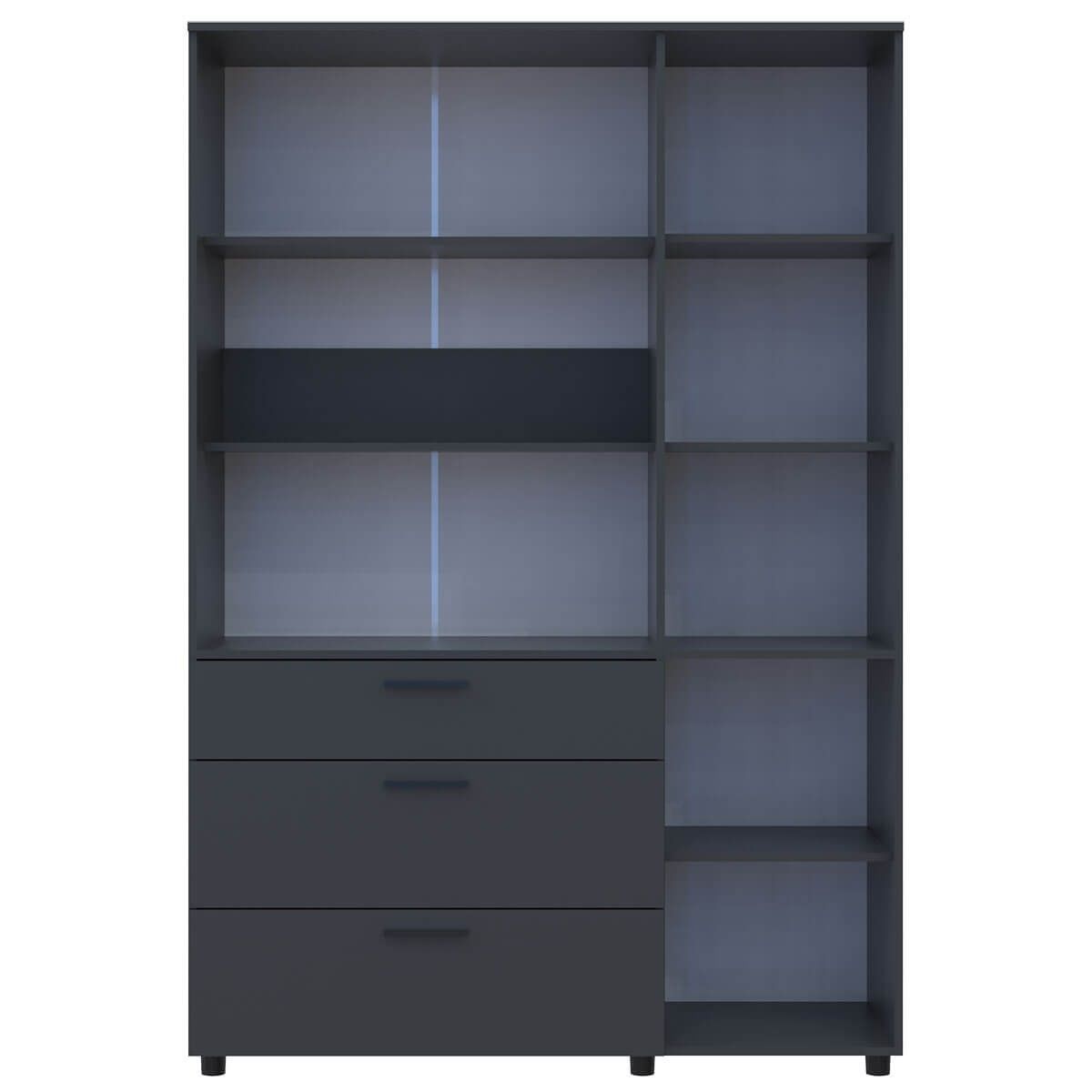 Шафа розпашна Торн Doros (Дорос) 3 ДСП/3Ш (полиці) 135х51,6х200 см антрацит 44900494 фото меблі