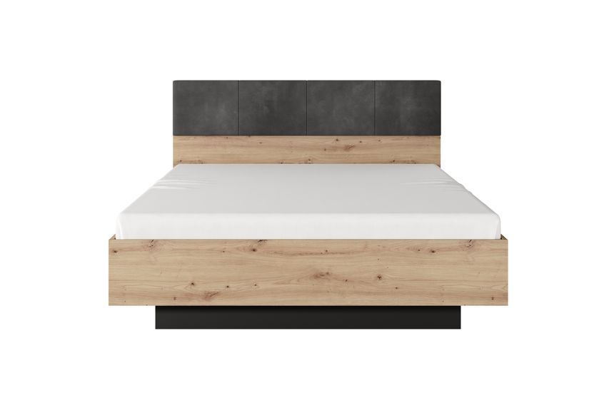 Ліжко (каркас) Perfect Home Таллі / Tally LOZ160 з м'яким ізголів'ям двоспальне дуб артизан / антрацит PHTALLY2 фото меблі