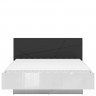 На фото вид спереди кровати FORN LOZ/160/B BRW белый глянец / черный с матрасом