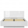 На фото вид спереди кровати FORN LOZ/160/B BRW белый глянец