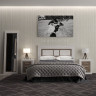 На фото ліжко (каркас) САРА LOZ160 Гербор сосна каньйон / дуб сонома трюфель в інтер'єрі спальні