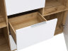 На фото ящик комода мебели для гостиной ZELE BRW дуб вотан / белый глянец