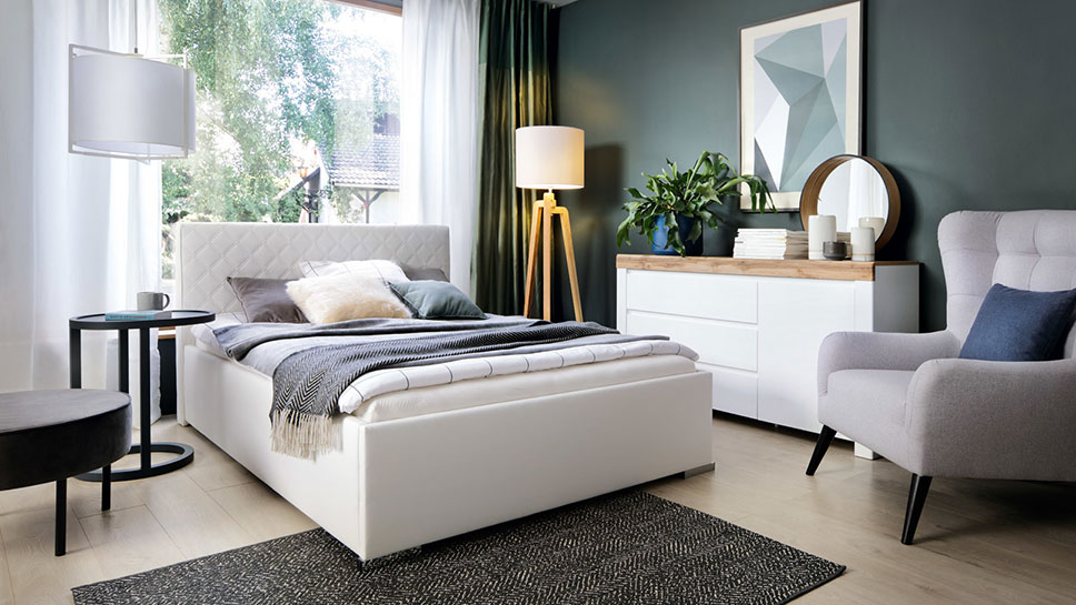 Мебель для спальни HOLTEN BRW белый / дуб вотан / белый глянец